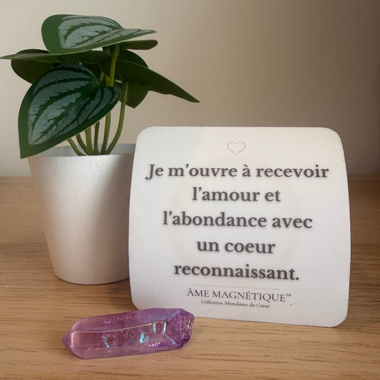 Aimant - "Je m'ouvre à recevoir l'amour et l'abondance avec un coeur reconnaissant"