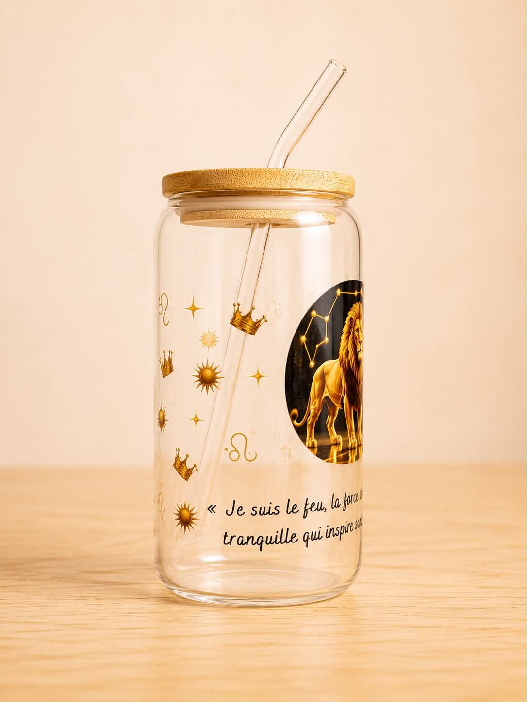 Verre Lion - Je suis le feu, la force tranquille qui inspire sans effort