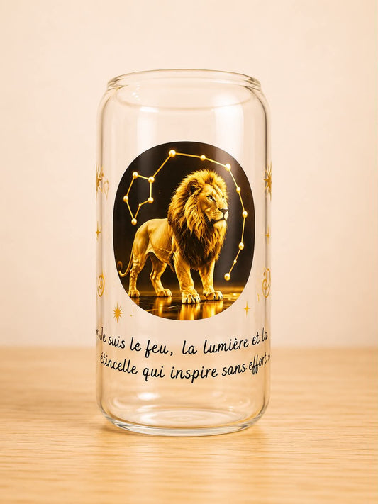 Verre Lion - Je suis le feu, la force tranquille qui inspire sans effort